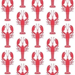 repeating red lobsters on white