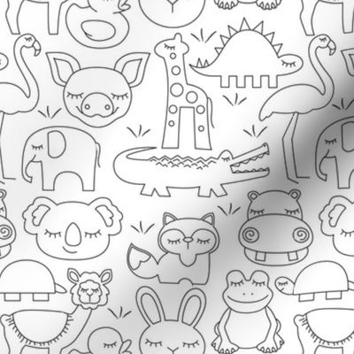 assorted animals outline
