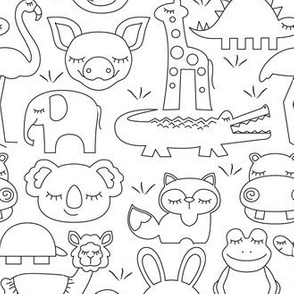 assorted animals outline