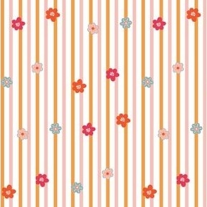 extra small // Colorful Floral with stripes on white