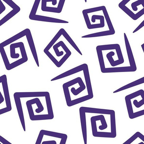 1980’s White and Purple Geometric Swirls
