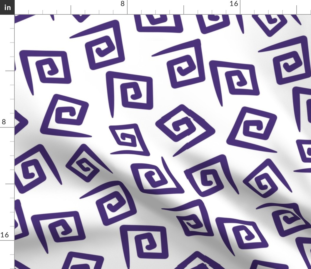 1980’s White and Purple Geometric Swirls