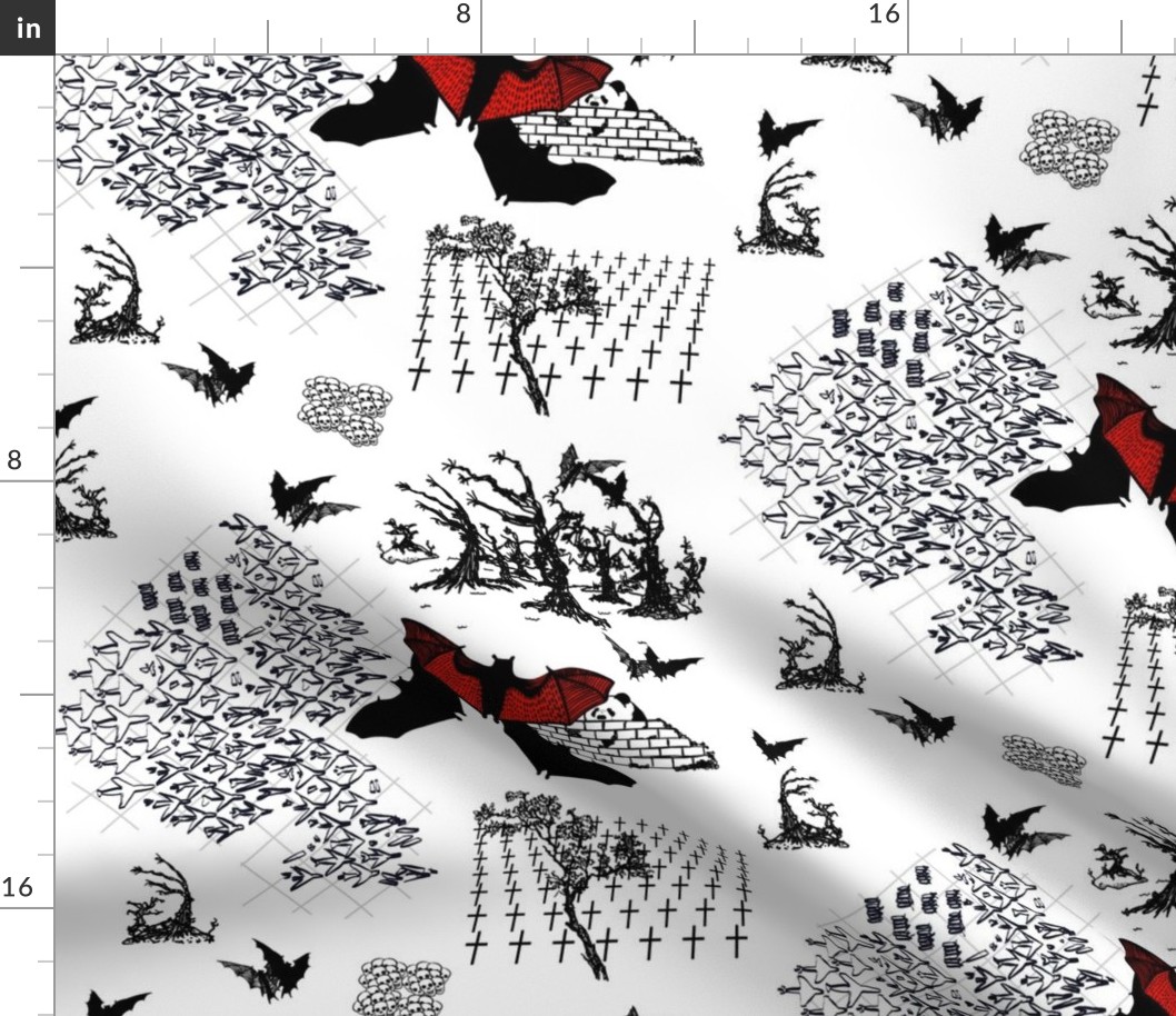 Boneyards with Red Bat, a toile by Su_G_SuSchaefer