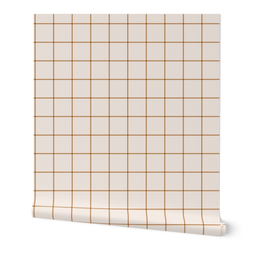 The grid minimal checkered tiles design Scandinavian retro strokes off white cinnamon