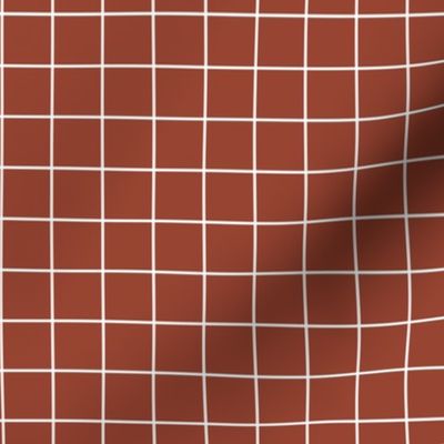 The grid minimal checkered tiles design Scandinavian retro strokes stone red maroon white