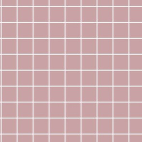 The grid minimal checkered tiles design Scandinavian retro strokes mauve old rose