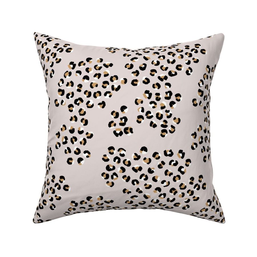 Double leopard spots irregular boho panther print nursery beige cinnamon neutral brown