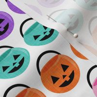 pumpkin trick-or-treat candy buckets - halloween - pink, purple, orange, teal - LAD20