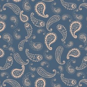 paisley blue/blush