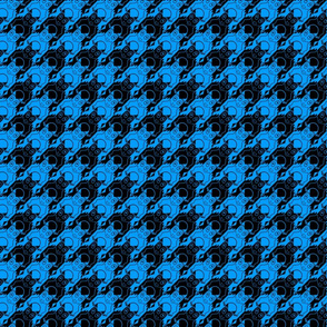 frog houndstooth black and blue