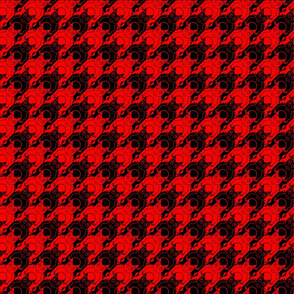frog houndstooth black and red