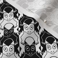 frog houndstooth black and white