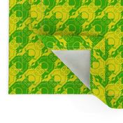 frog houndstooth green and yellow