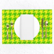 frog houndstooth green and yellow