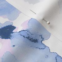 Custom Soft Blue Lavender double inkblot