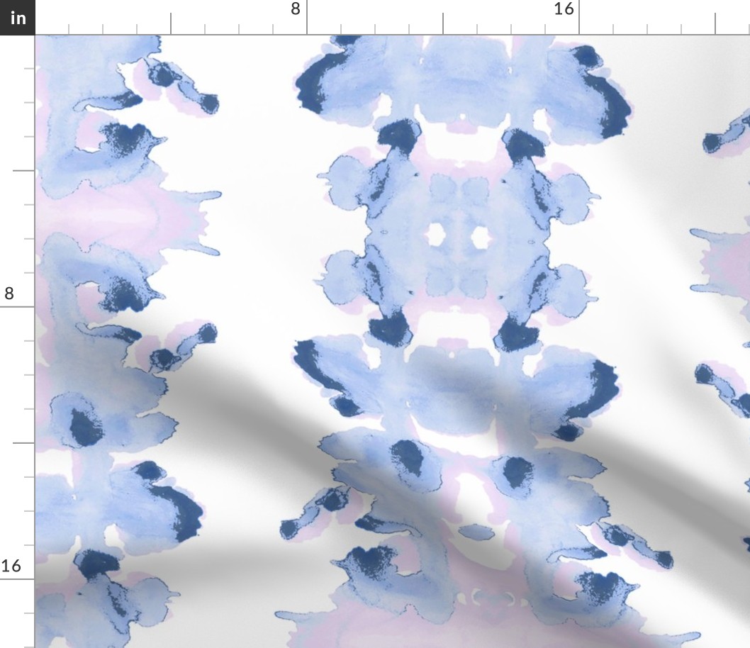 Custom Soft Blue Lavender double inkblot