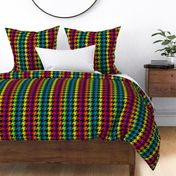 frog houndstooth black and rainbow