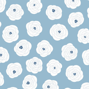 Big Florals light blue