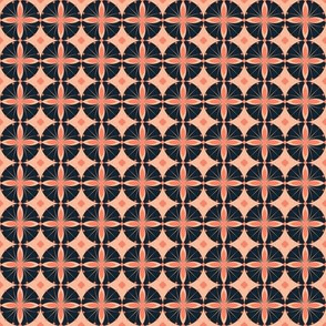 Indian Tiles Coral/Navy