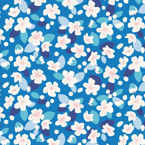 Spring Floral Pear blossom XL classic blue by Pippa Shaw