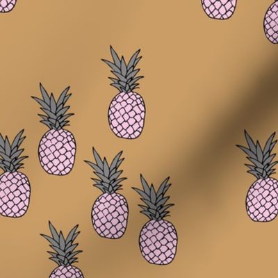 Pineapple garden irregular pineapples fruit for summer classic cinnamon pink gray