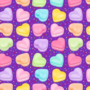 Macaron Hearts Sprinkles purple