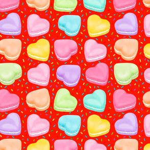 Macaron Hearts Sprinkles red