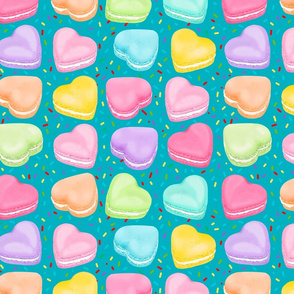 Macaron Hearts Sprinkles turquoise