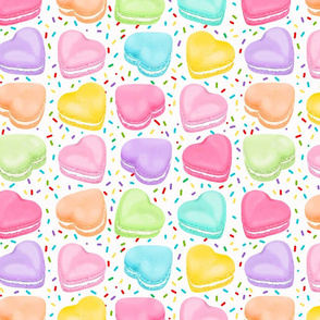 Macaron Hearts Sprinkles white