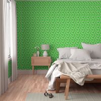 1980's Green and White Geometric Swirls