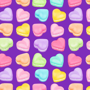 Macaron Hearts purple