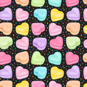 Macaron Hearts Sprinkles black