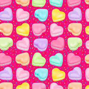 Macaron Hearts Sprinkles hot pink