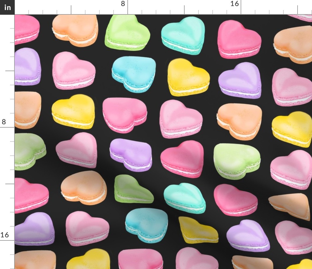 Macaron Hearts black