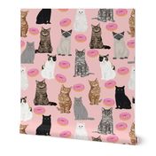 LARGE cats and donuts pink sweet doughnuts donut food pink sweets bakery cats girls 