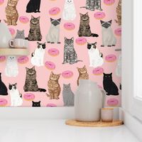 LARGE cats and donuts pink sweet doughnuts donut food pink sweets bakery cats girls 