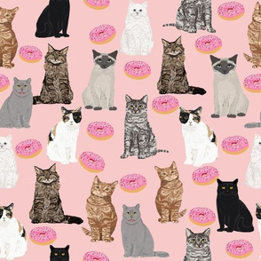 LARGE cats and donuts pink sweet doughnuts donut food pink sweets bakery cats girls 