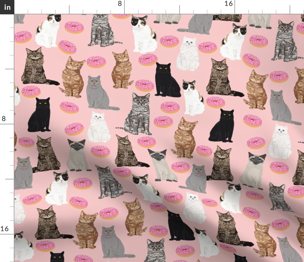 LARGE cats and donuts pink sweet doughnuts donut food pink sweets bakery cats girls 