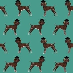 gsp graduation fabric - german shorthaired pointer fabric - green