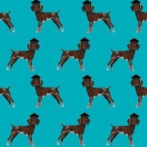 gsp graduation fabric - german shorthaired pointer fabric - teal