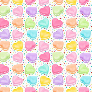 Macaron Hearts Sprinkles tiny white