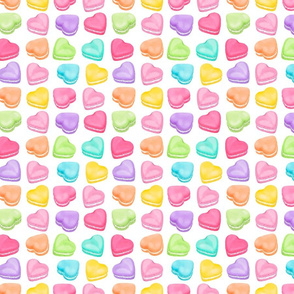 Macaron Hearts  1 inch white