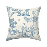 Greek Mythology Toile Blue on Cream