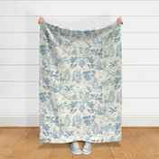 Greek Mythology Toile Blue on Cream