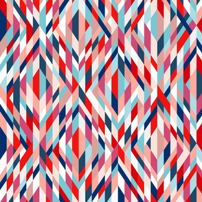 Retro Maypole midsummer ribbons red blue pink