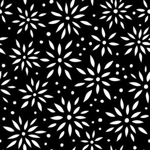 Flower Bursts - black and white // Medium