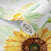 Watercolor Sunflower and Daisy bouquets