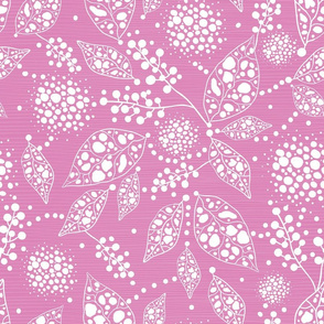Abstract leaves dots - pink
