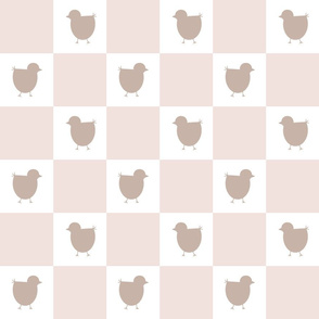 Briella Checkered Birds - Blush