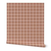 2 inch modern grid minimal aesthetic - Toffee brown